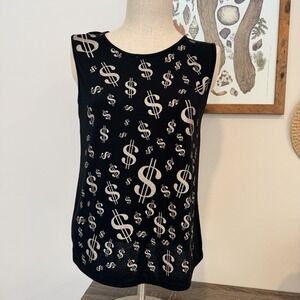 OPPA! Gold Glitter Dollar Signs Women's Size XL Because I'm Happy